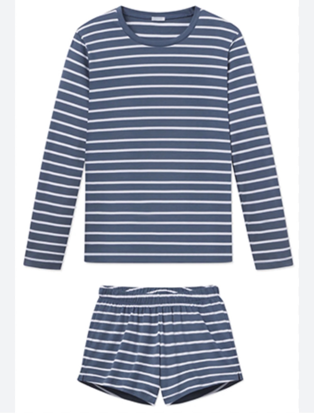 Lake Pajamas Pima Cotton CloudPima Long Sleeve Short Set Two (2) Piece Striped